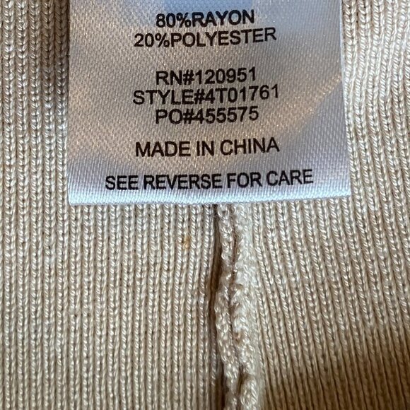 Pink Rose 2-Piece Vest/Pants Loungewear Knit Set Sz M Light Beige #107K - Picture 10 of 11